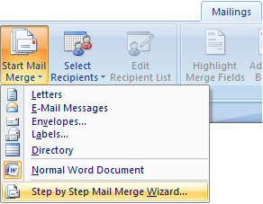 mail merge word