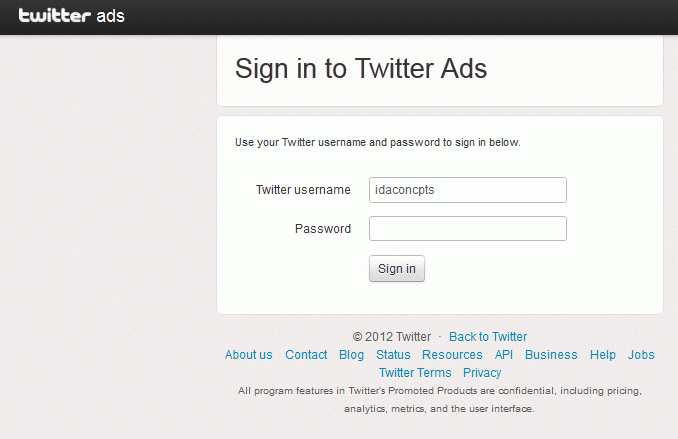 sign in to twitter ads