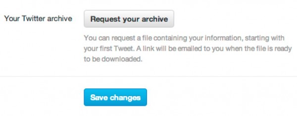 twitter button archive request button closeup
