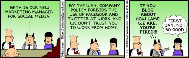 dilbert on social media managers