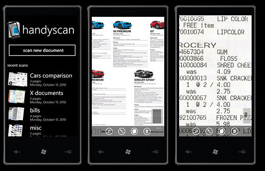 handyscan windows phone screenshot