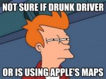 not sure if drunk driver or using apple maps