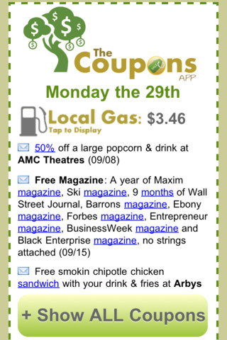 the coupons app iphone