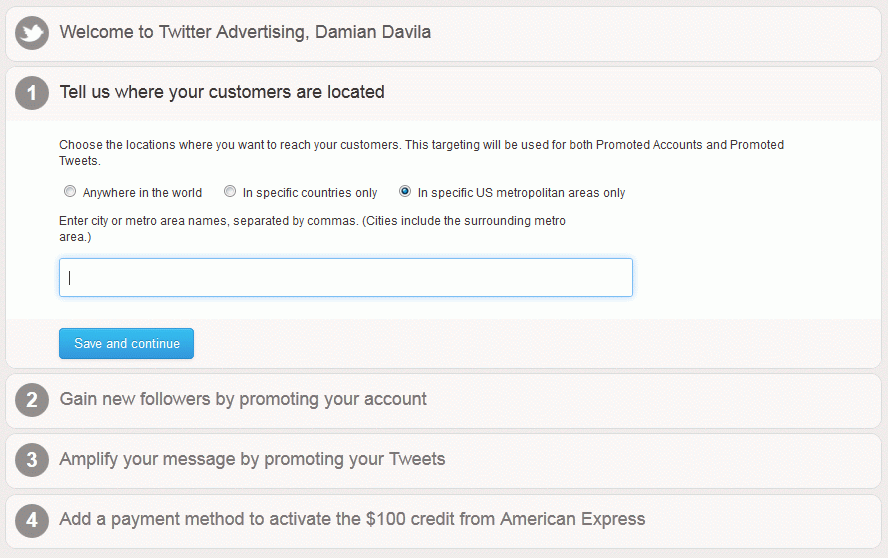 twitter advertising where customers are located
