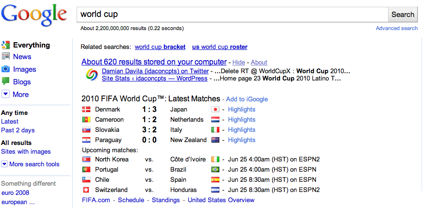 world cup google search